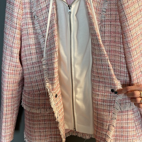 New trendy plaid jacket, removable hoodie. Size S, Central Park West NY brand - Picture 3 of 7